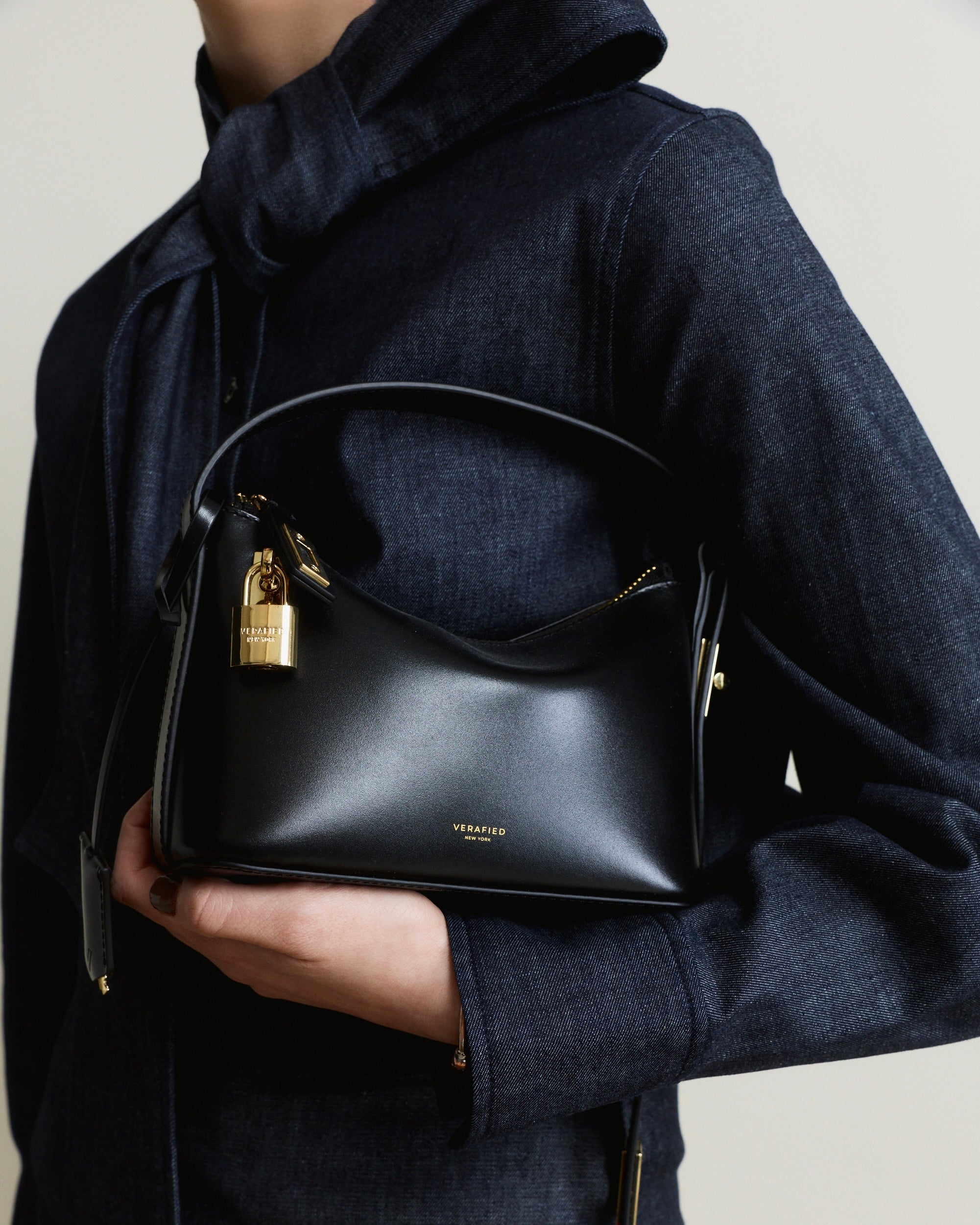 Mini Gold Black Hobo Bag