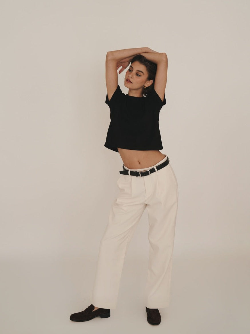 Black Cropped T-Shirt