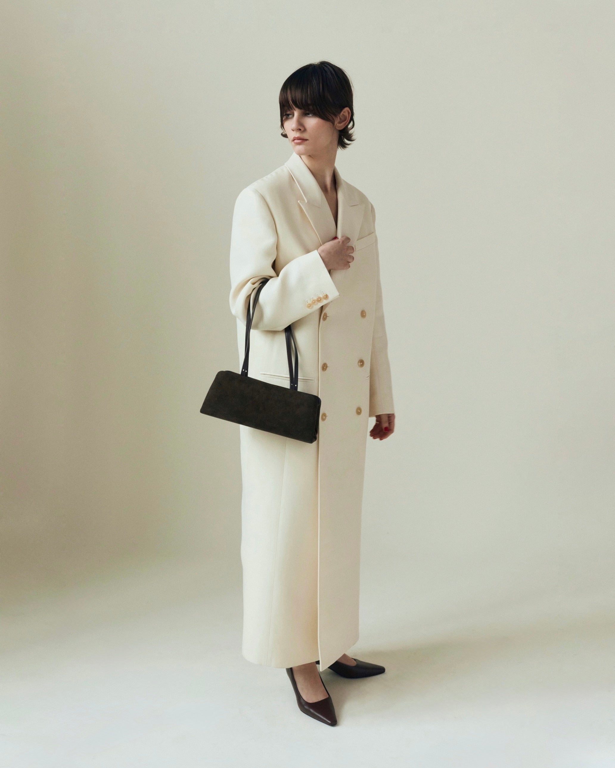 Espresso Suede Éclair Bag