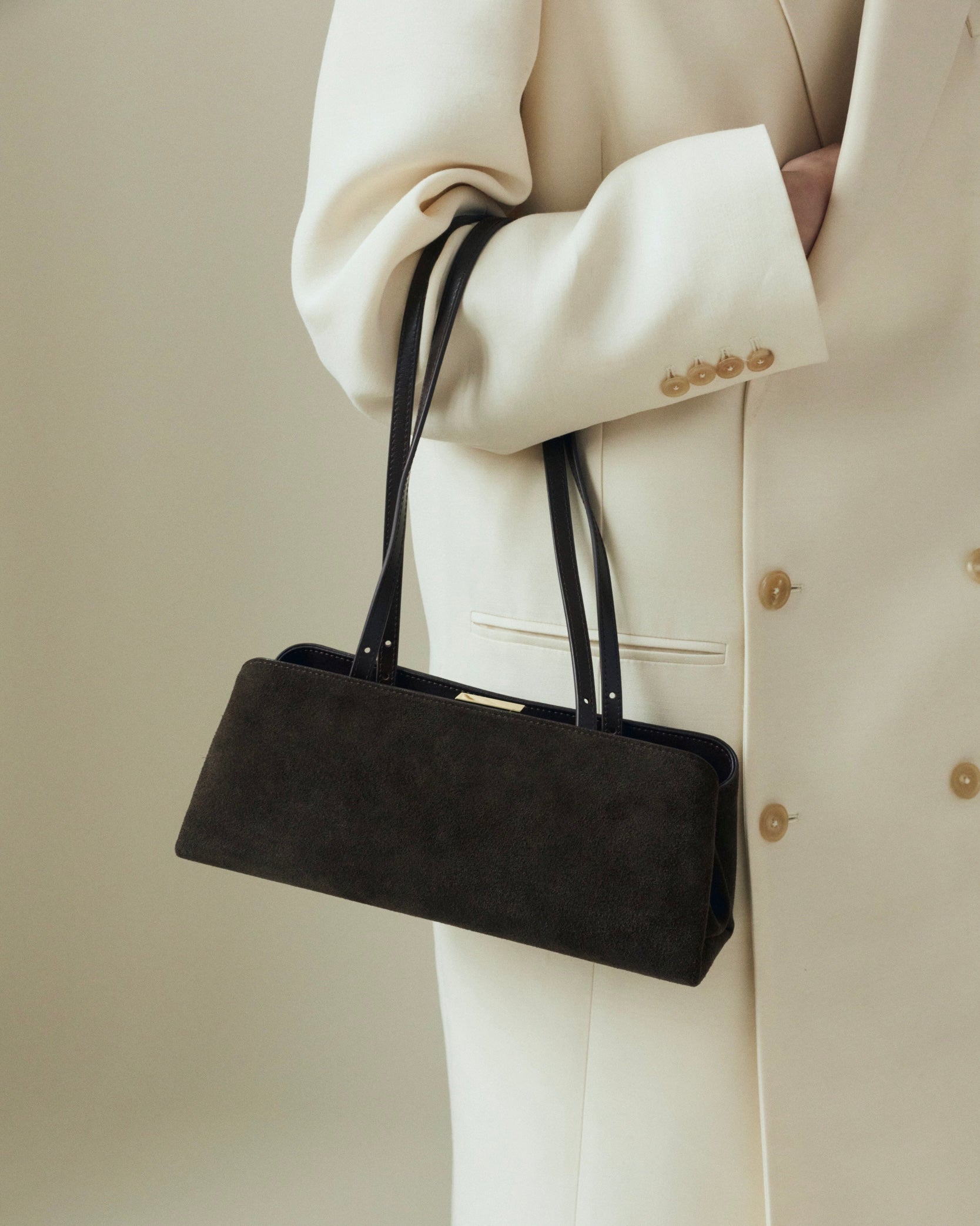 Espresso Suede Éclair Bag