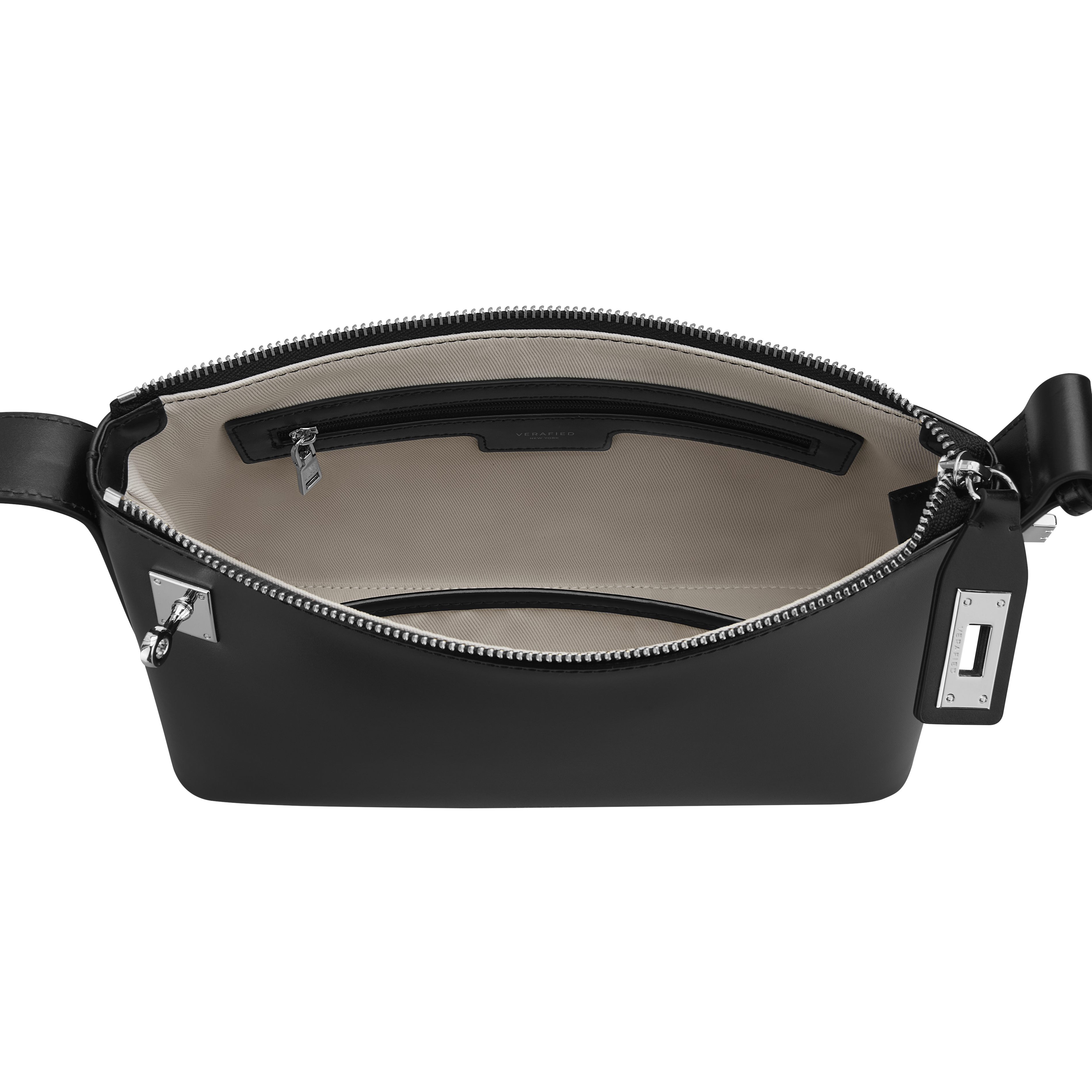 Silver Black Hobo Bag