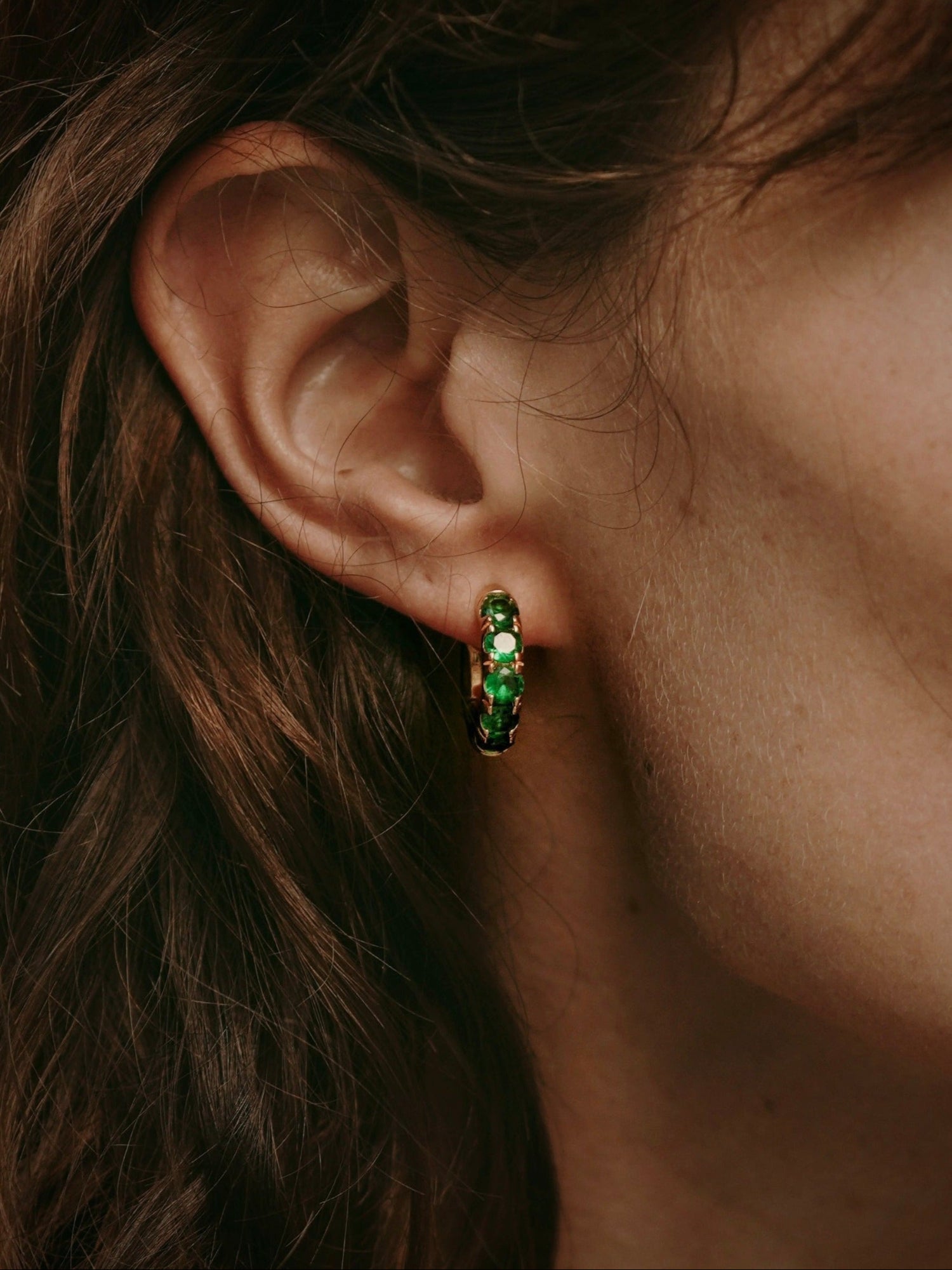 Emerald Hoops (Final Sale)