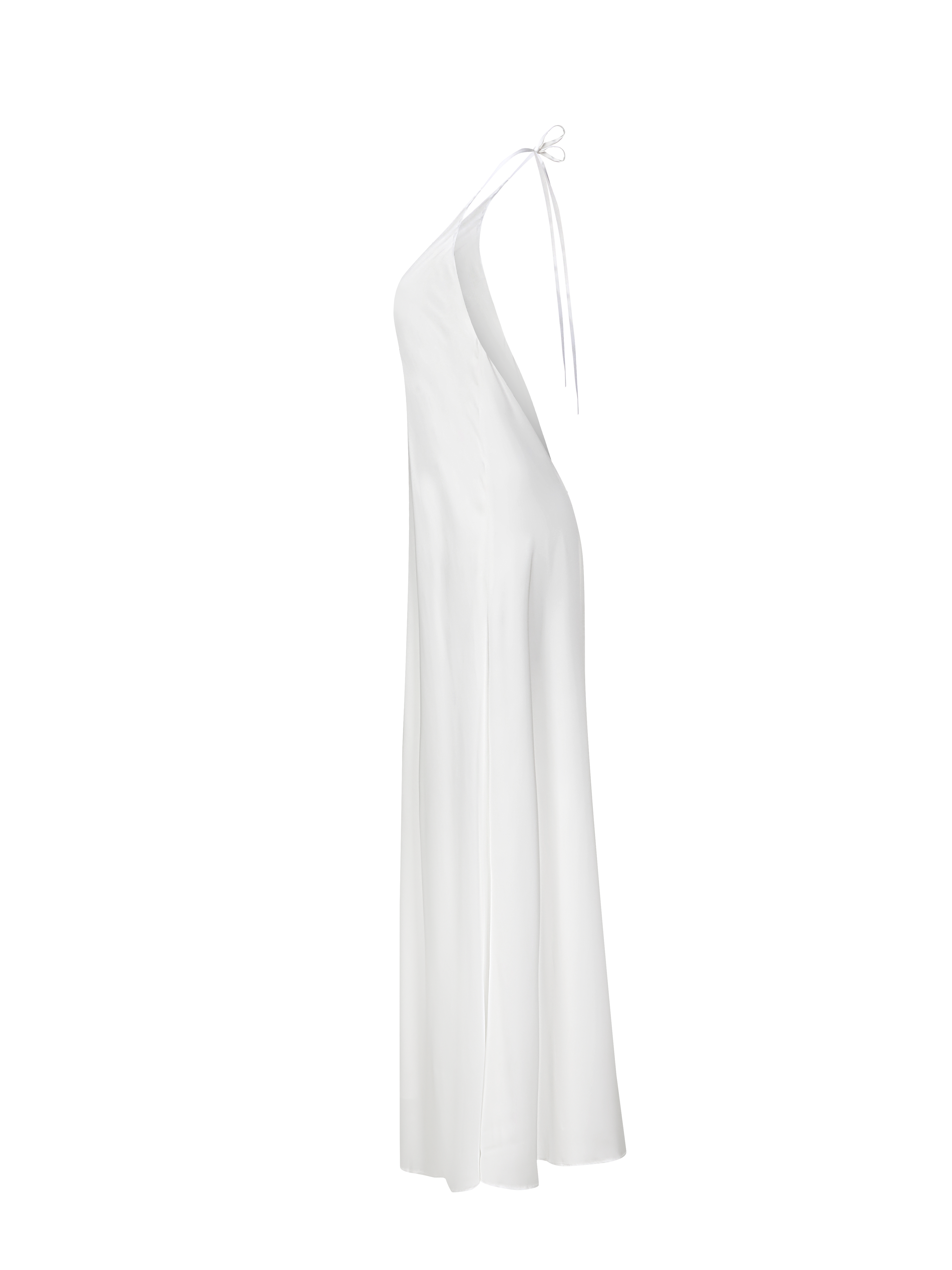 Glossy White Slip Dress