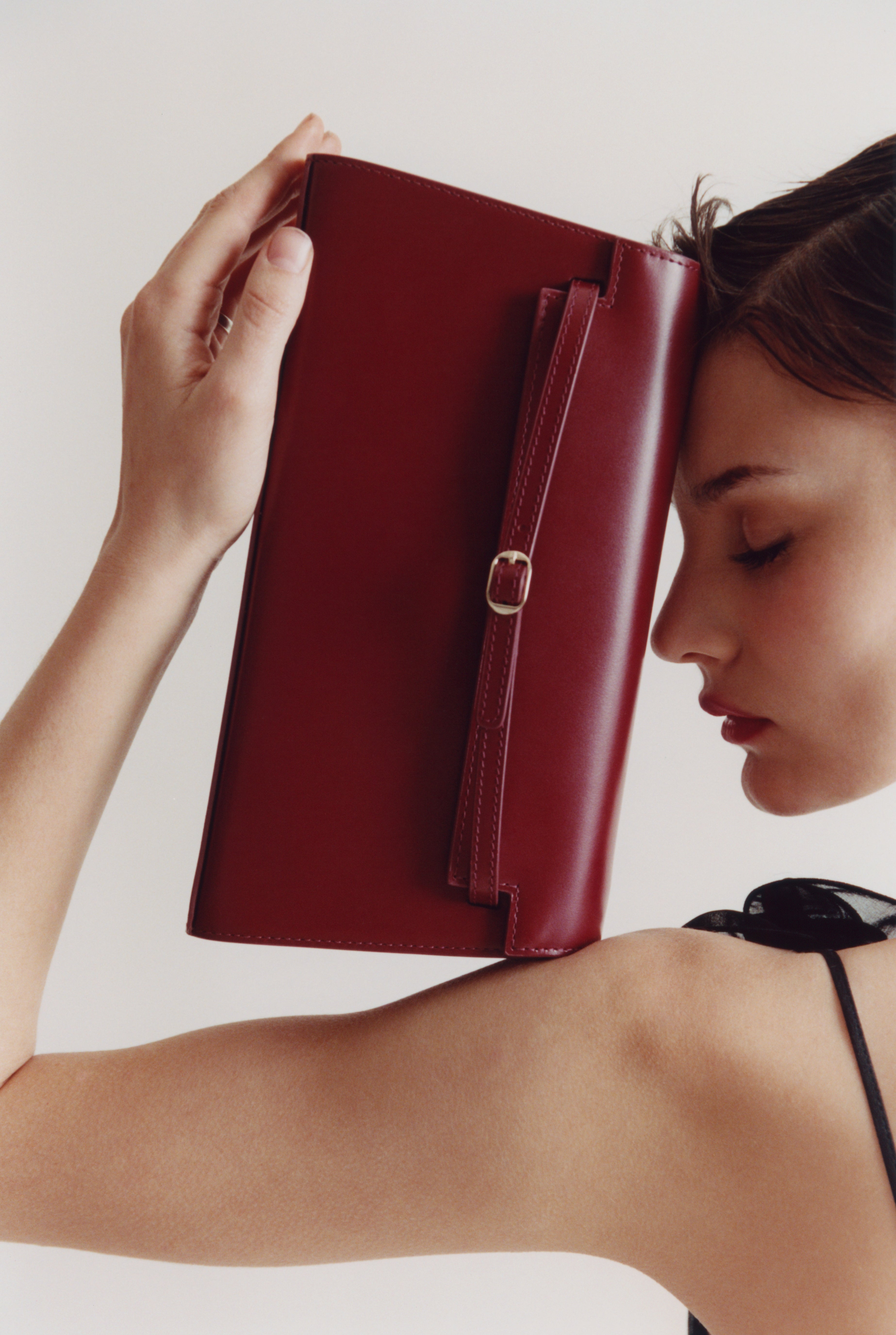 Dark Cherry Shoulder Purse Handbag - Verafied New York