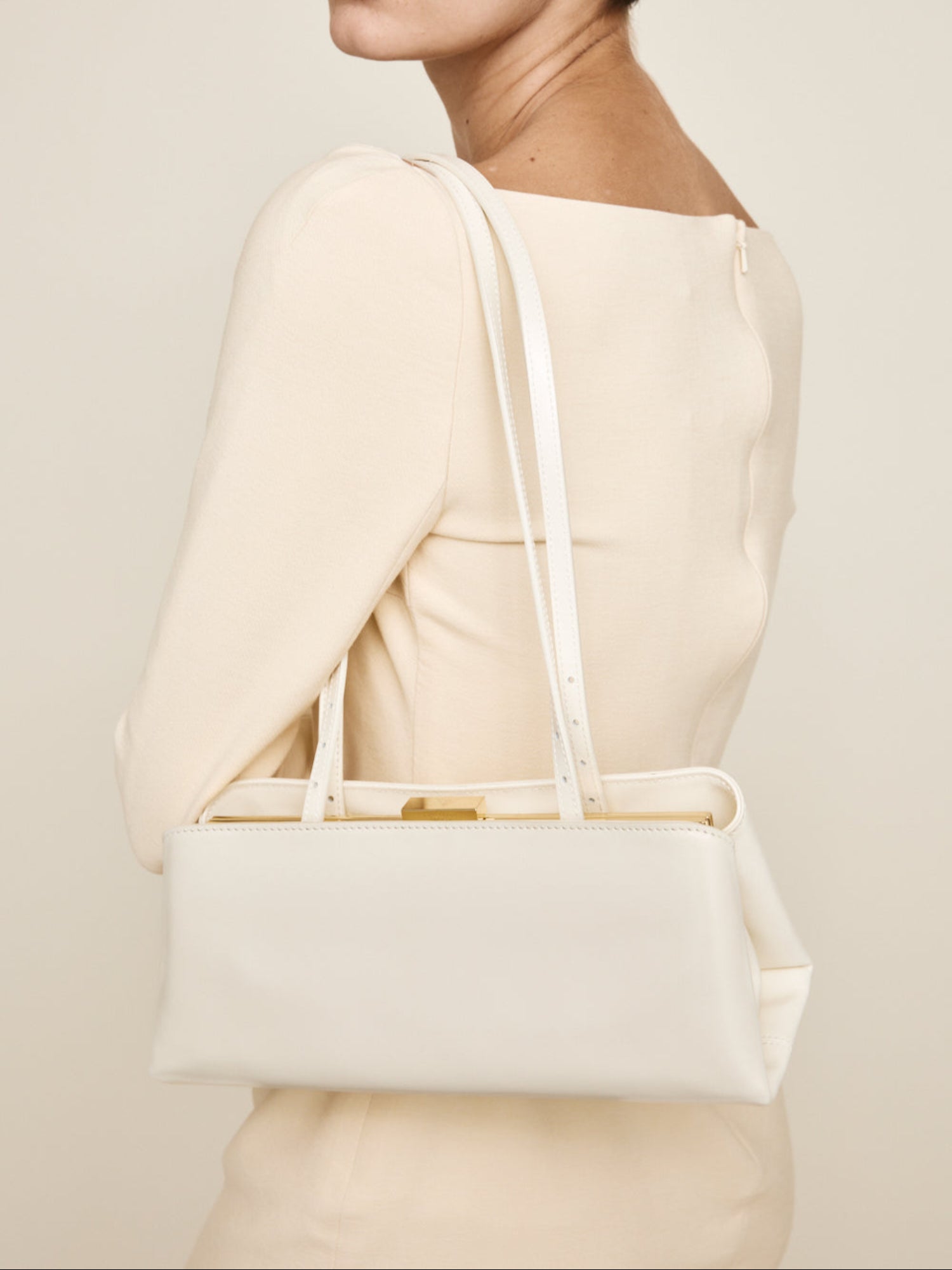 Verafied Python Eclair Gold Ivory Éclair Bag: White Clutch Handbag- Verafied New York