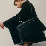 Noir Leather Book Tote Bag 33