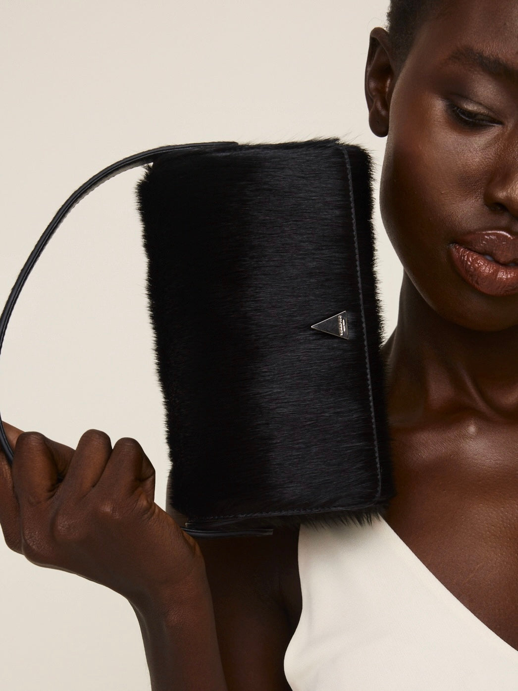 Black Calf Hair La Pochette
