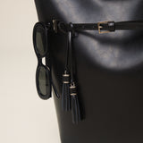 Silver Noir Tassel Charm