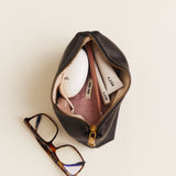 Espresso Leather Makeup Pouch