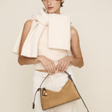Gold Suede Hobo Bag