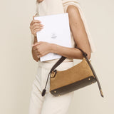 Gold Suede Hobo Bag