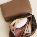 Espresso Leather Makeup Pouch
