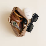 Etoupe Leather Makeup Pouch