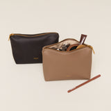 Espresso Leather Makeup Pouch