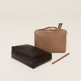 Espresso Leather Makeup Pouch