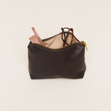 Espresso Leather Makeup Pouch
