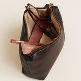 Espresso Leather Makeup Pouch