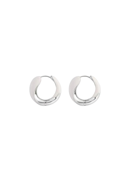 Ivory Orbit Hoop Earrings