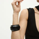 Black Leather Cuff Bracelet