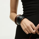 Black Leather Cuff Bracelet