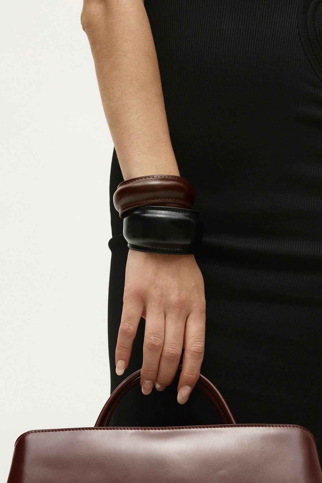Black Leather Cuff Bracelet - Verafied New York