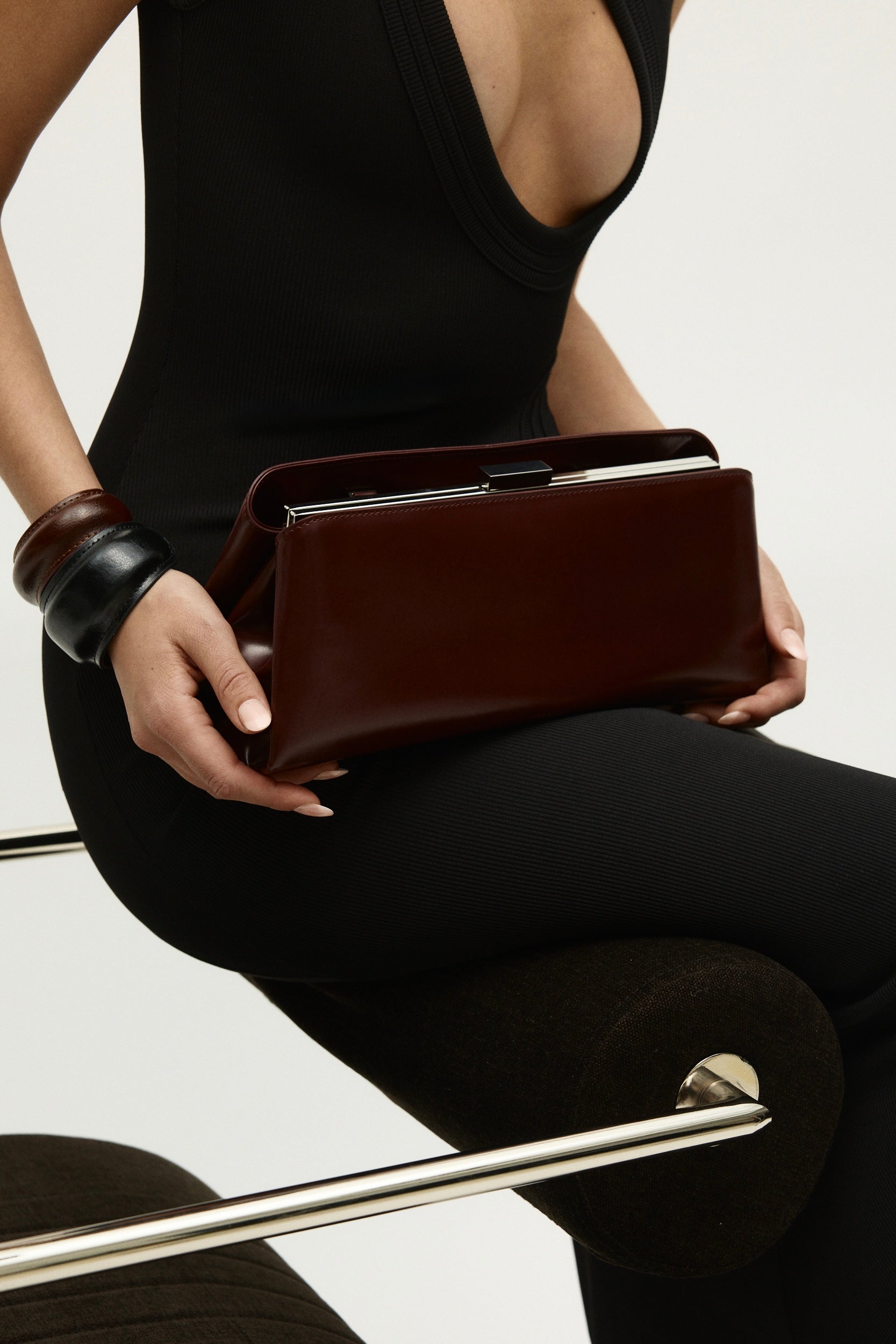 Black Leather Cuff Bracelet - Verafied New York