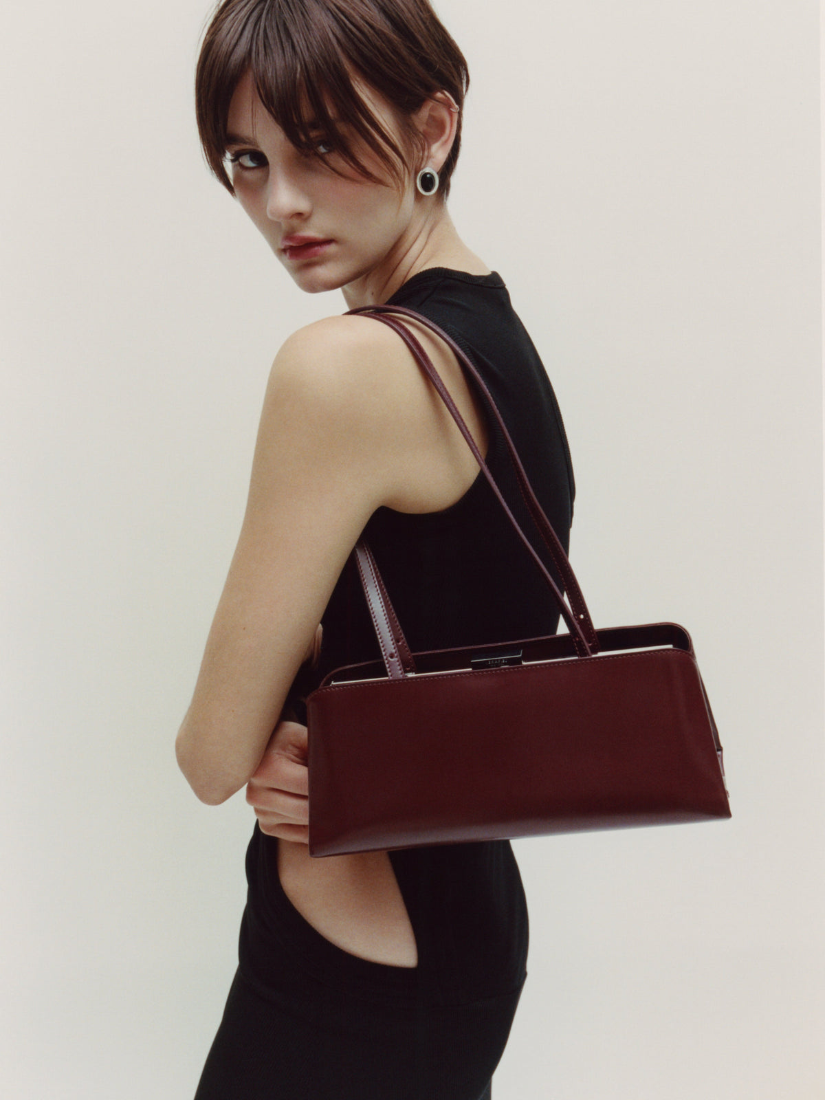 Verafied Python Eclair Burgundy Éclair Bag: Dark Cherry Clutch Handbag - Verafied New York