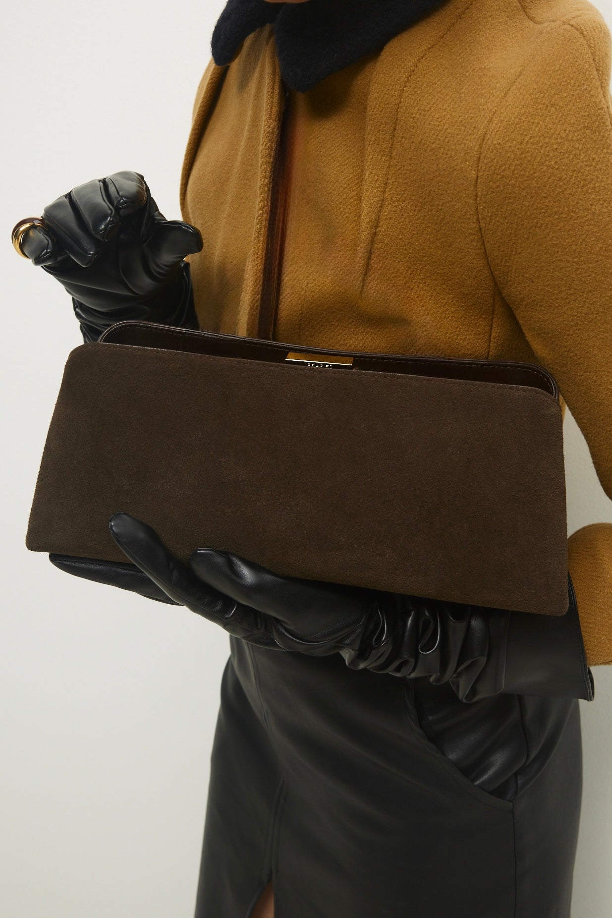 Espresso Suede Éclair Bag