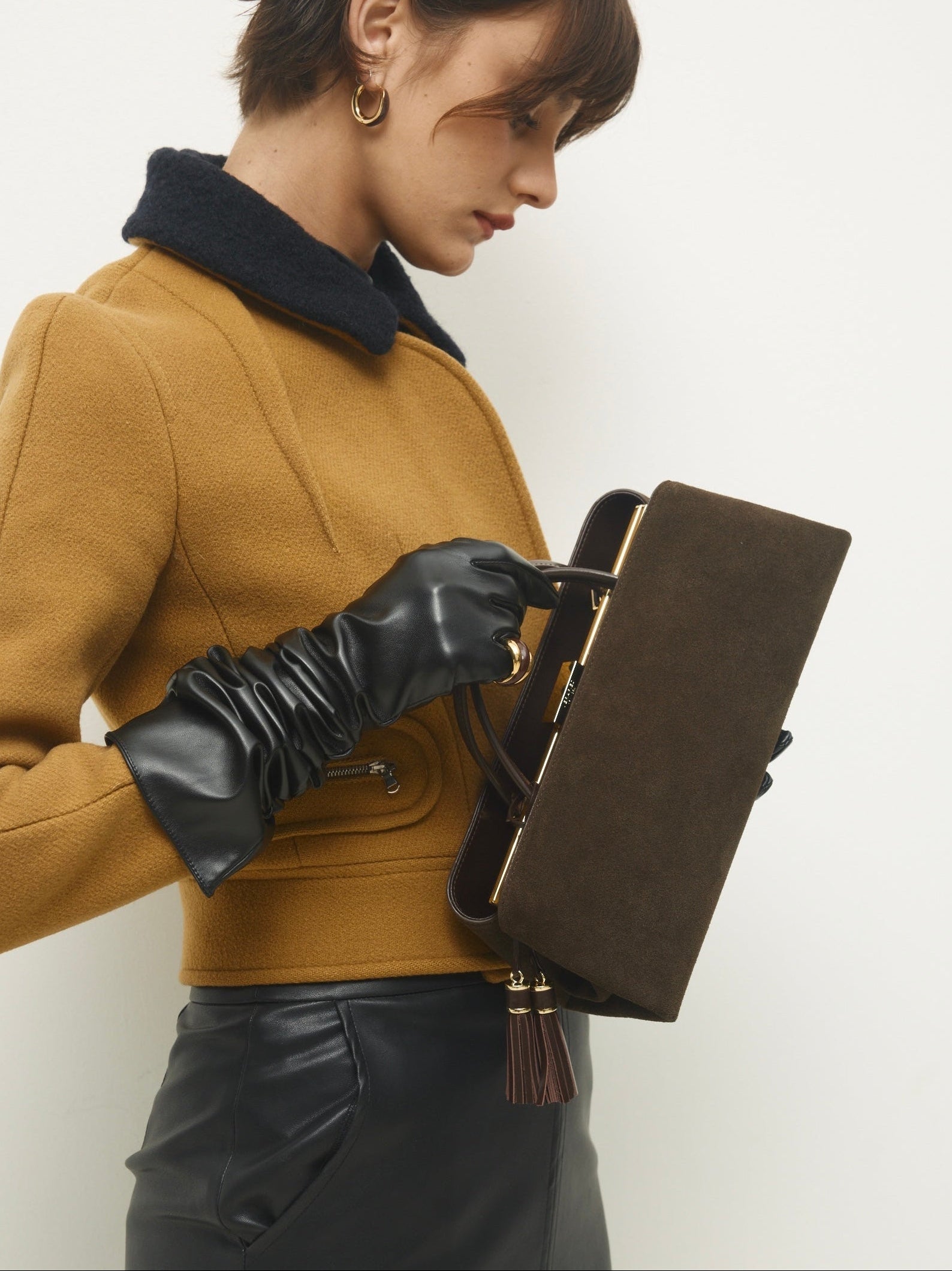 Espresso Suede Éclair Bag