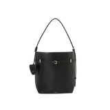 Black Belted Leather Tote Bag