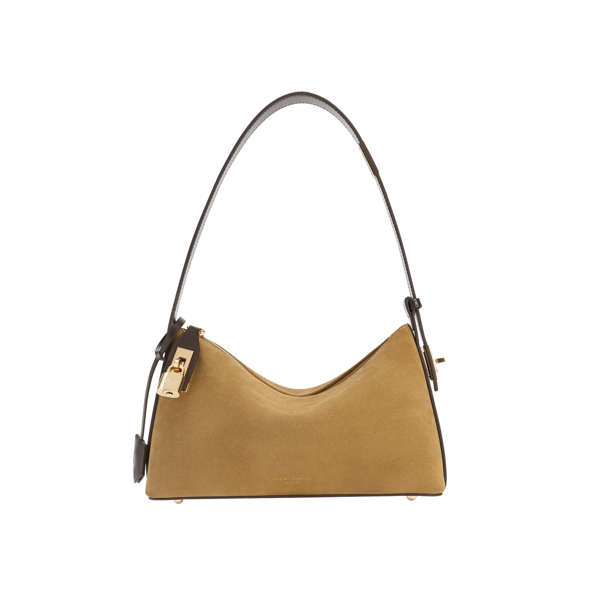 Black faux suede lock front slouch bag hot sale