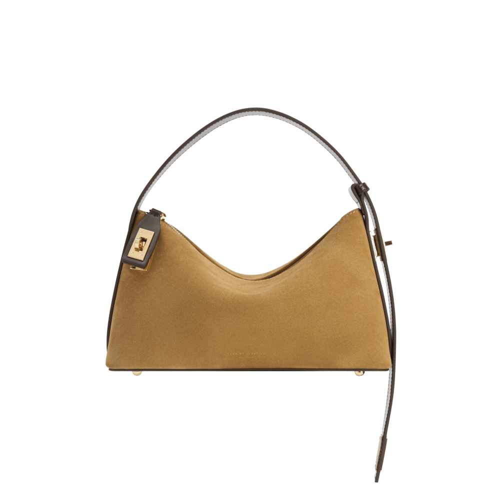 Vintage Retro Italian Brown Suede/Faux Clutch Bag, Purse With