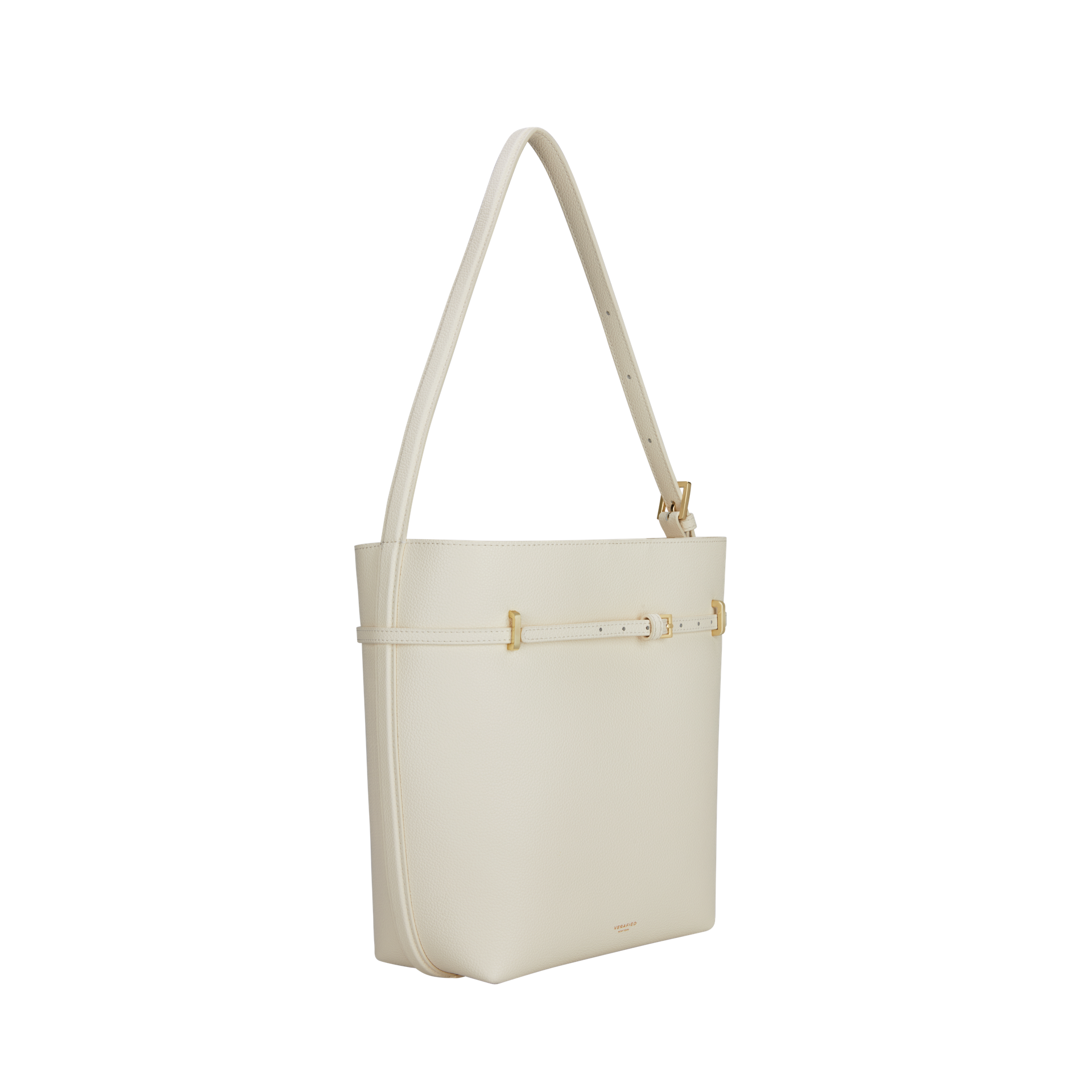 Small Ivory Belted Tote Bag