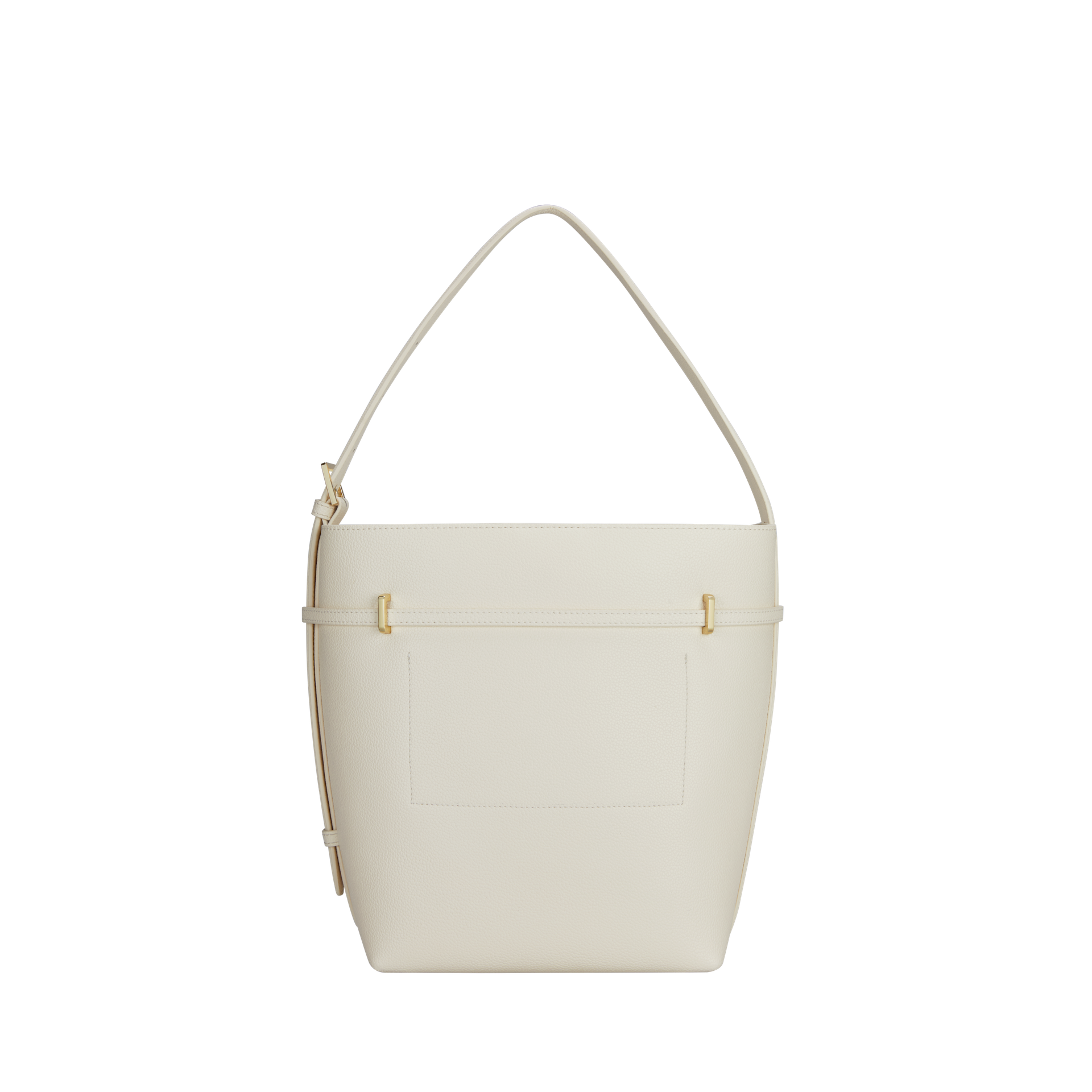 Small Ivory Belted Tote Bag