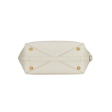 Small Ivory Belted Tote Shoulder Bag bottom