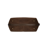 Espresso Suede Belted Tote Bag