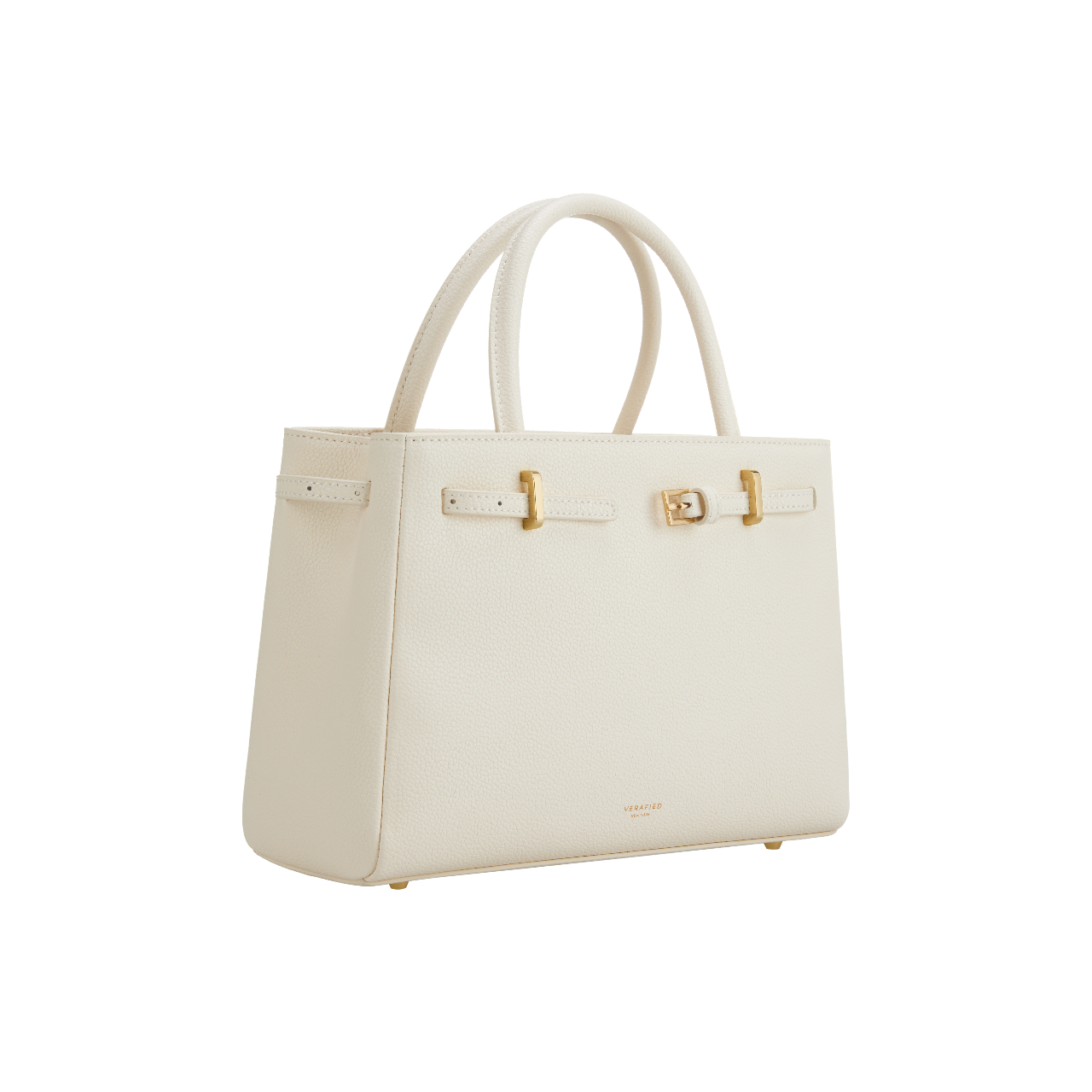 Ivory Leather Book Tote Bag 25