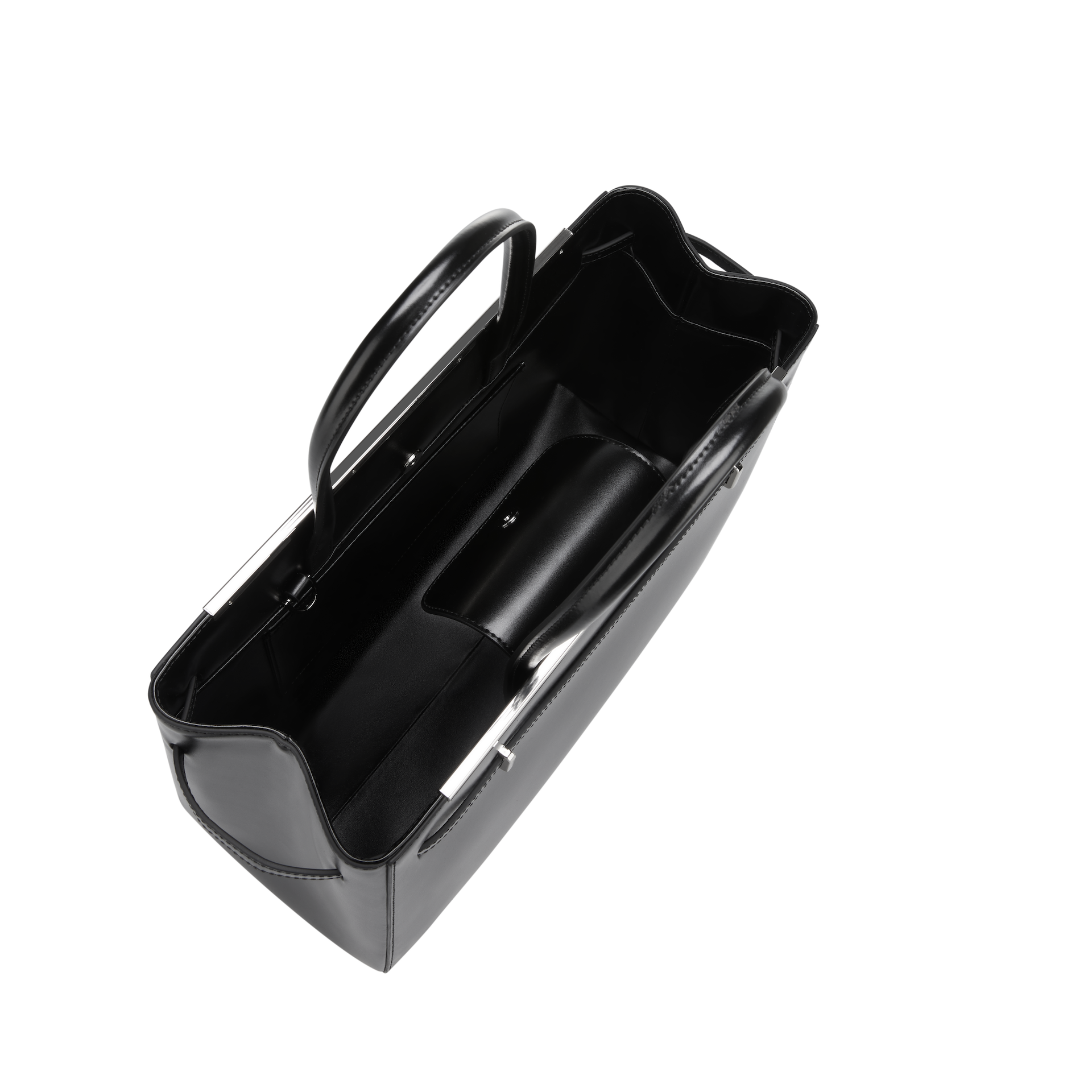 Noir Leather Book Tote Bag 33 for Work inside