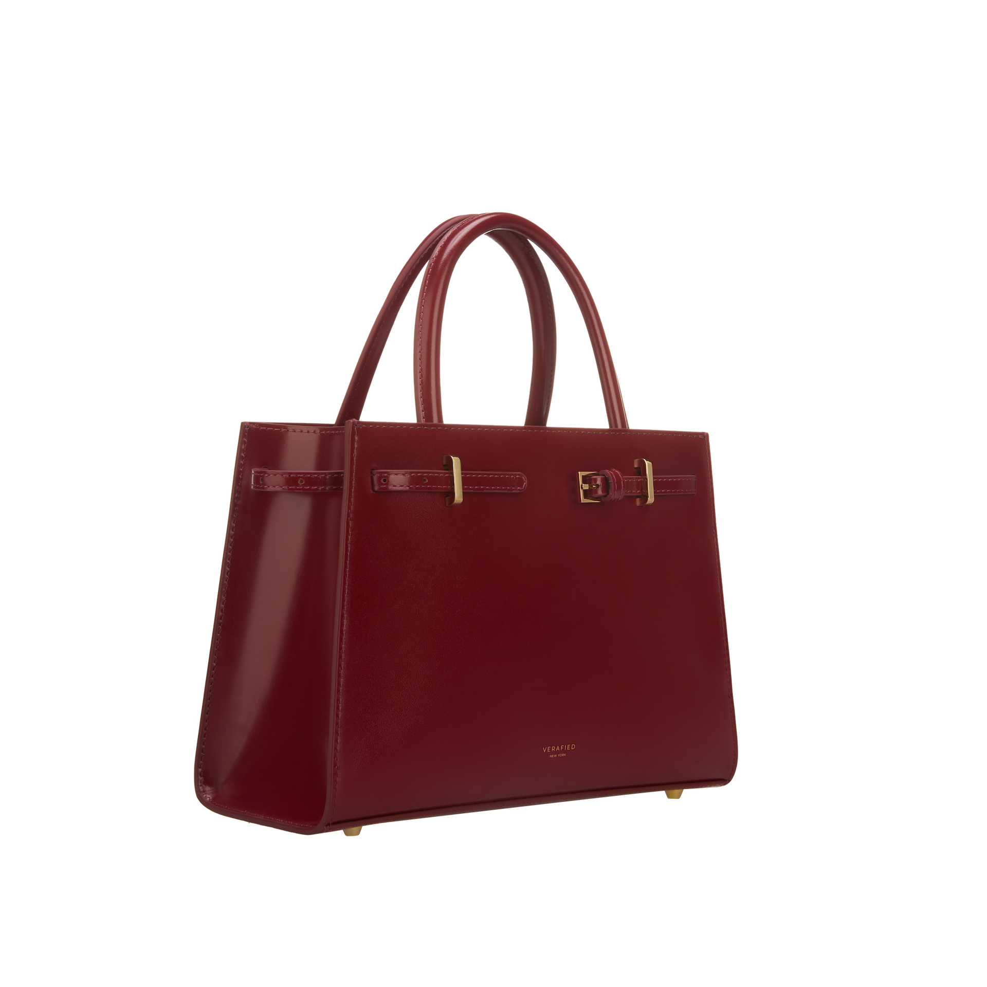 Dark Cherry Book Leather Tote Bag 25