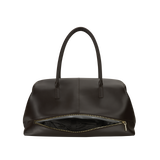 Chocolate Club Large Handbag with a gold zipper on a white background