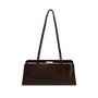 Chocolate Éclair Clutch Shoulder Handbag with a strap on a white background