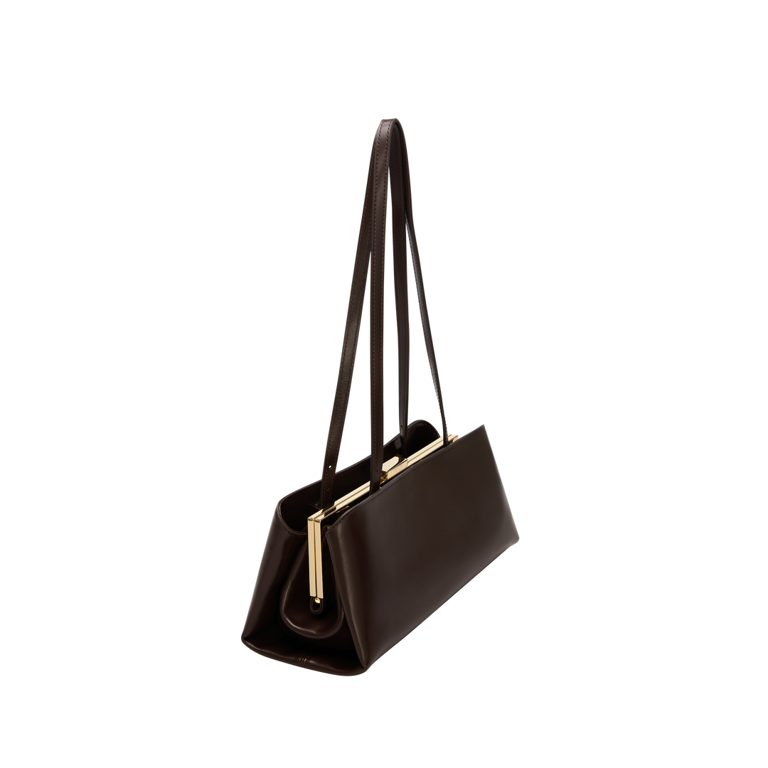 Verafied Python Eclair Chocolate Éclair Bag: Brown Clutch Handbag - Verafied New York