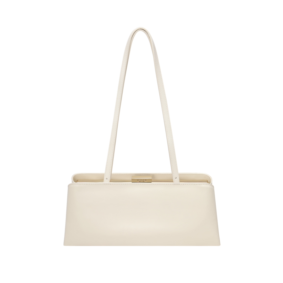 Verafied Python Eclair Gold Ivory Éclair Bag: White Clutch Handbag- Verafied New York