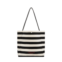 Large Stripe Tote Shoulder Bag