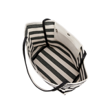 Large Stripe Tote Shoulder Bag inside
