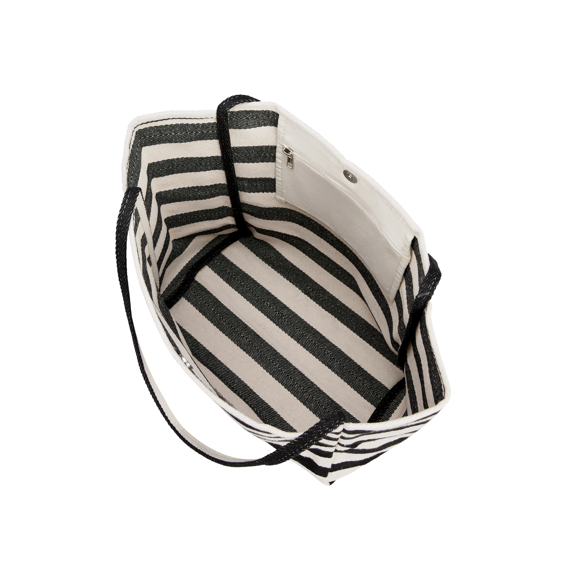 Large Stripe Tote Shoulder Bag inside