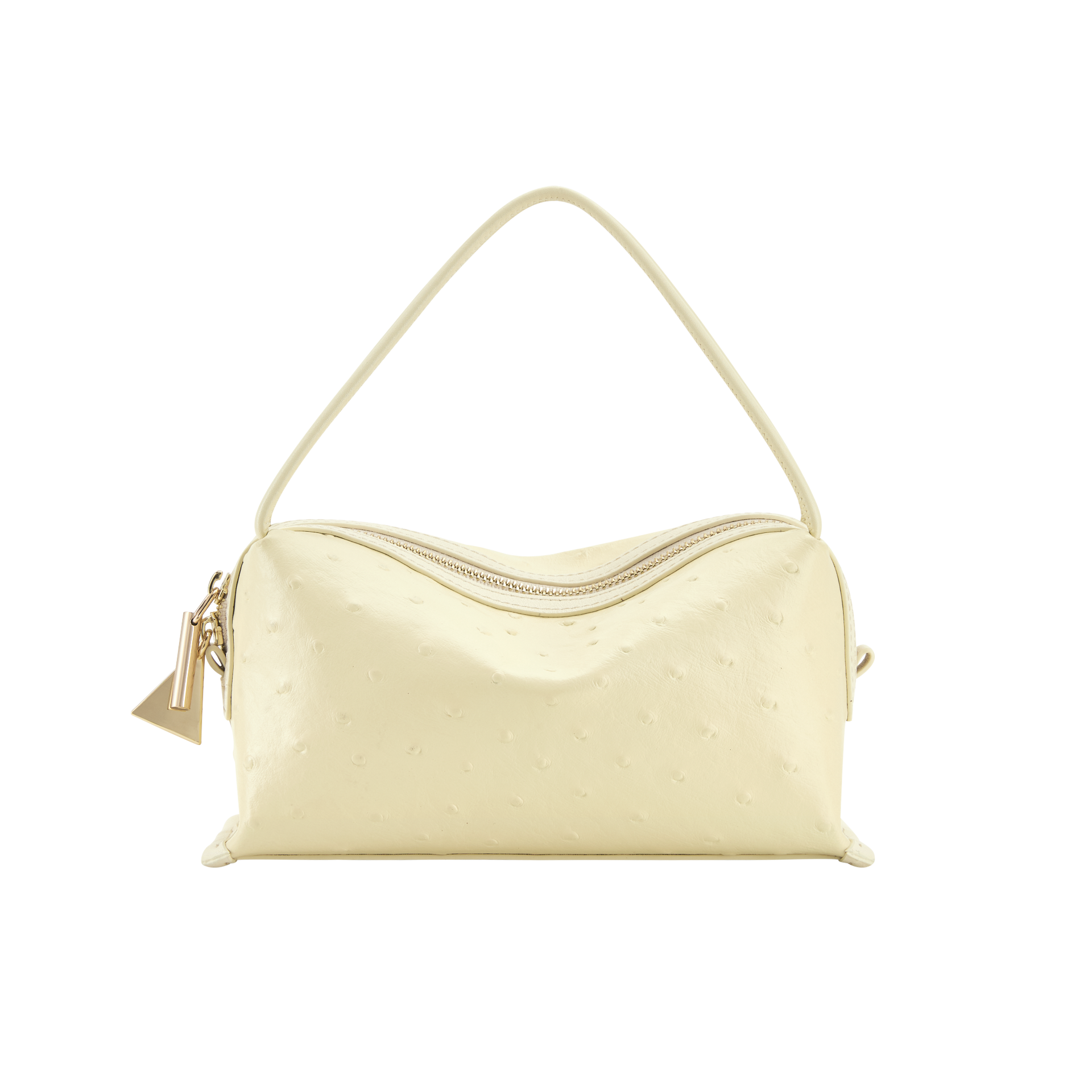 Butter Ostrich Café Mini Bag: Crossbody Handbag - Verafied New York