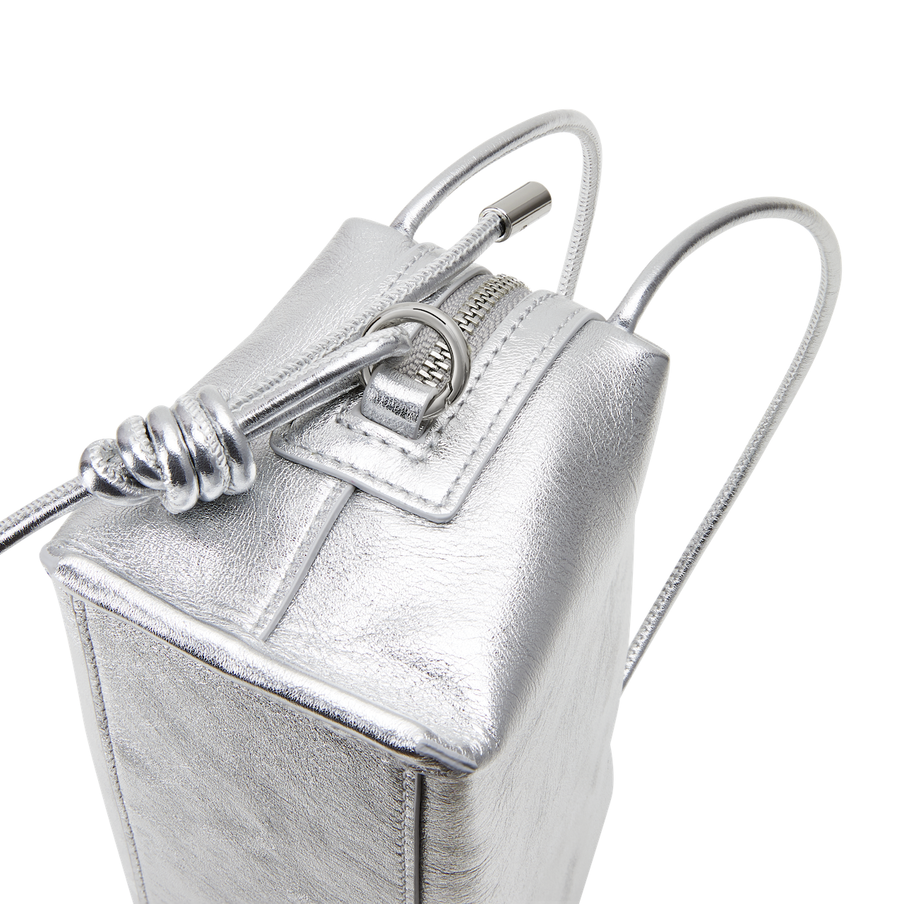 Silver Metallic Café Mini Crossbody Handbag - Verafied New York Silver Metallic Café Mini Crossbody Handbag - Verafied New York