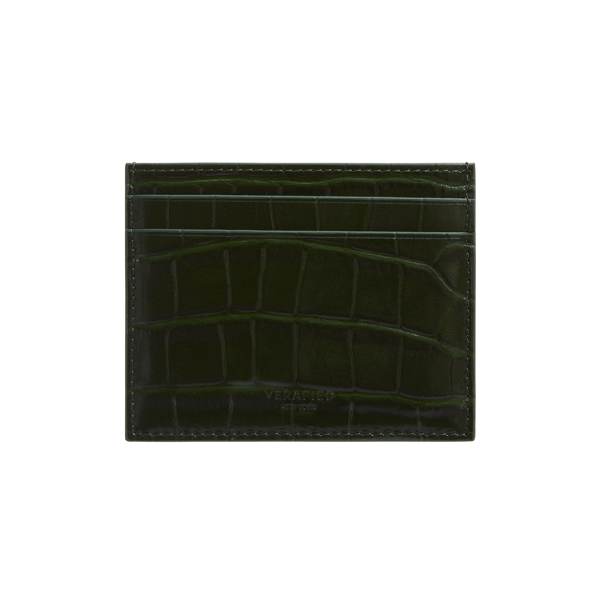 Emerald Croc Embossed Cardholder - Verafied New York