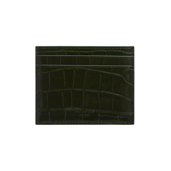 Emerald Croc Embossed Cardholder - Verafied New York